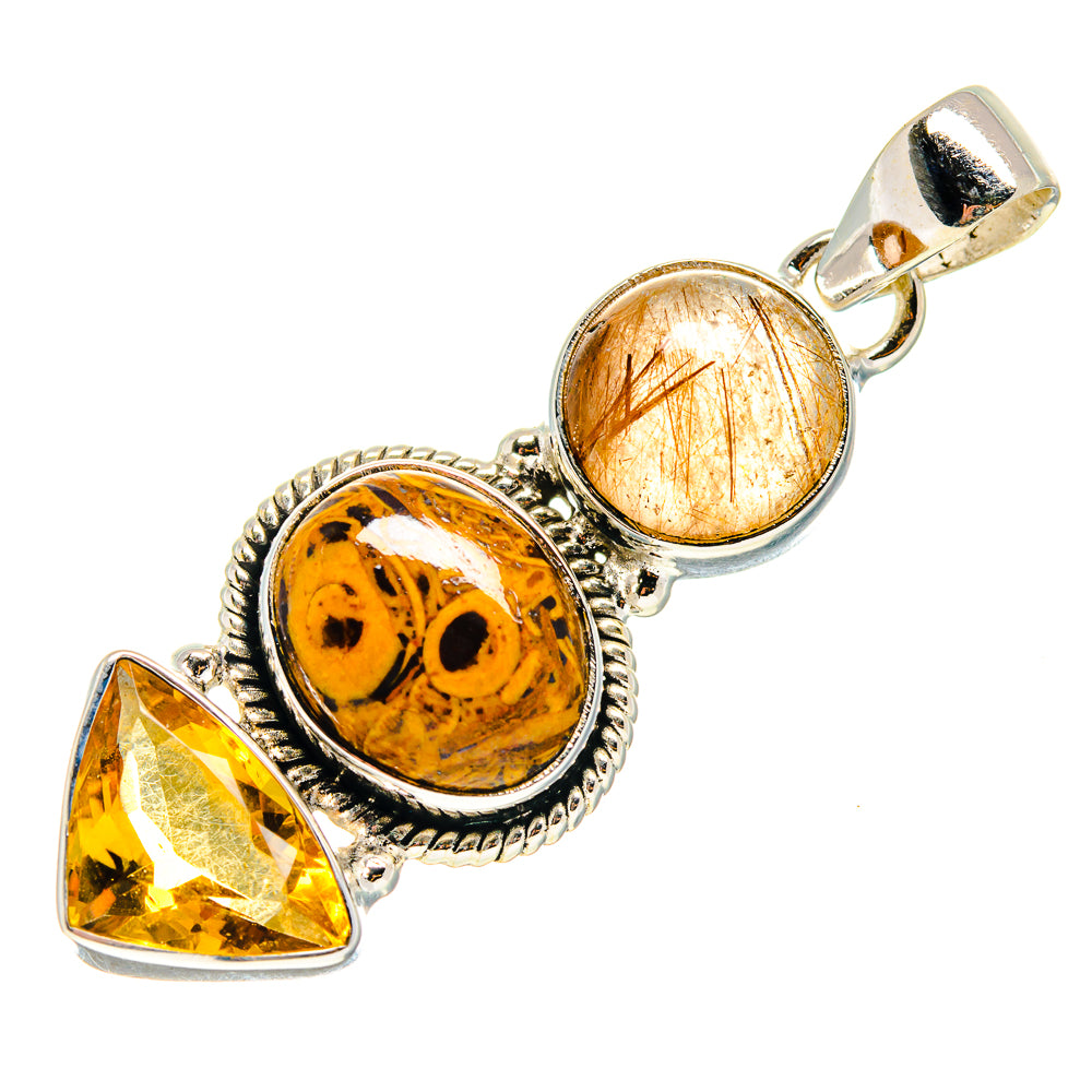 Palm Wood Jasper Pendants handcrafted by Ana Silver Co - PD759362