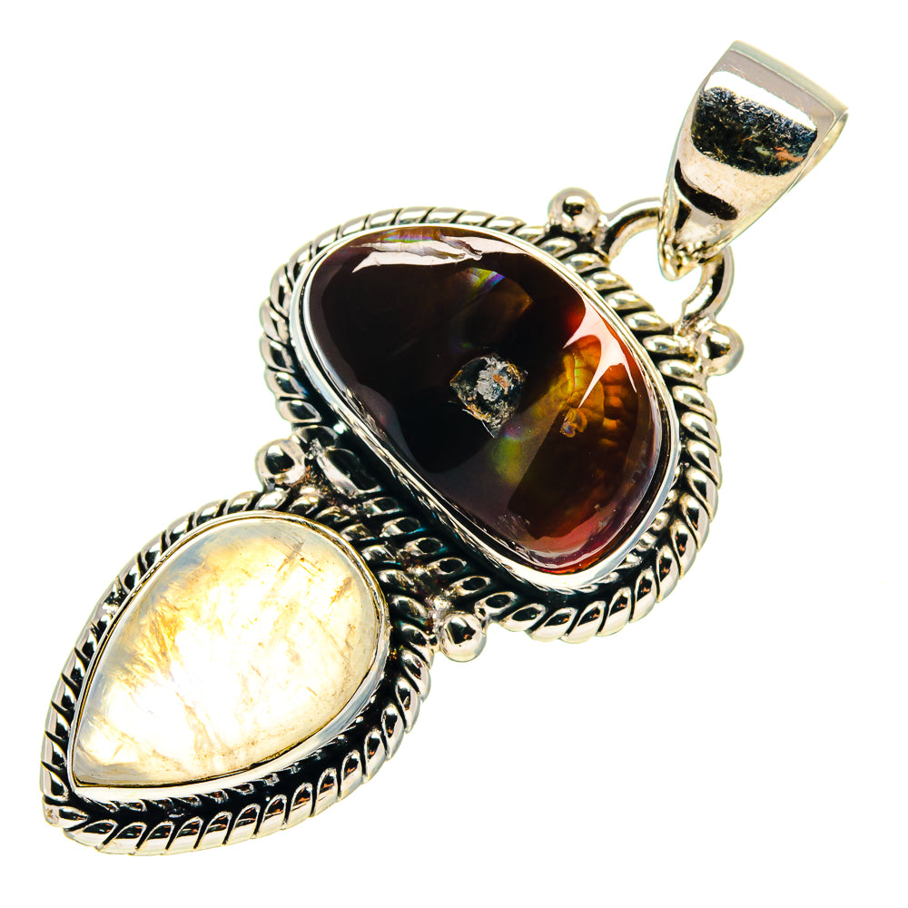 Mexican Fire Agate Pendants handcrafted by Ana Silver Co - PD759412