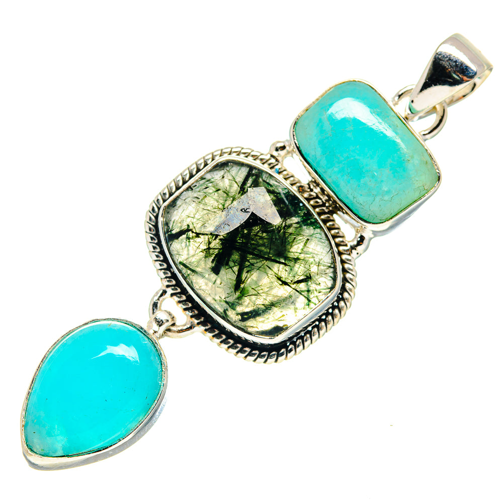 Green Moss Agate Pendants handcrafted by Ana Silver Co - PD759424