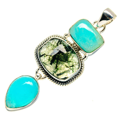Green Moss Agate Pendants handcrafted by Ana Silver Co - PD759424