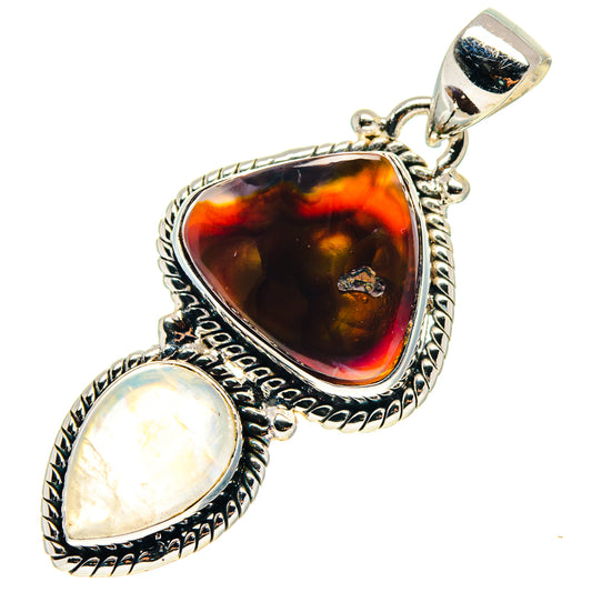 Mexican Fire Agate Pendants handcrafted by Ana Silver Co - PD759428