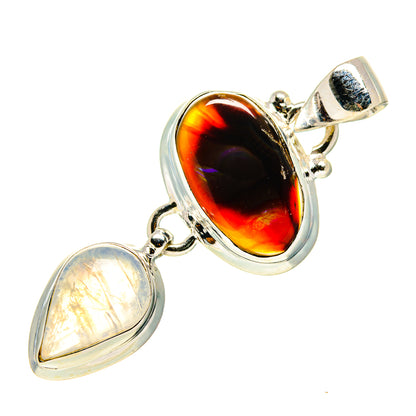 Mexican Fire Agate Pendants handcrafted by Ana Silver Co - PD759434