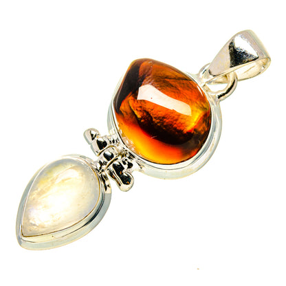 Mexican Fire Agate Pendants handcrafted by Ana Silver Co - PD759436