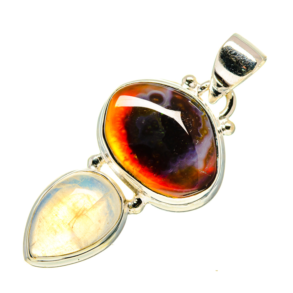 Mexican Fire Agate Pendants handcrafted by Ana Silver Co - PD759438