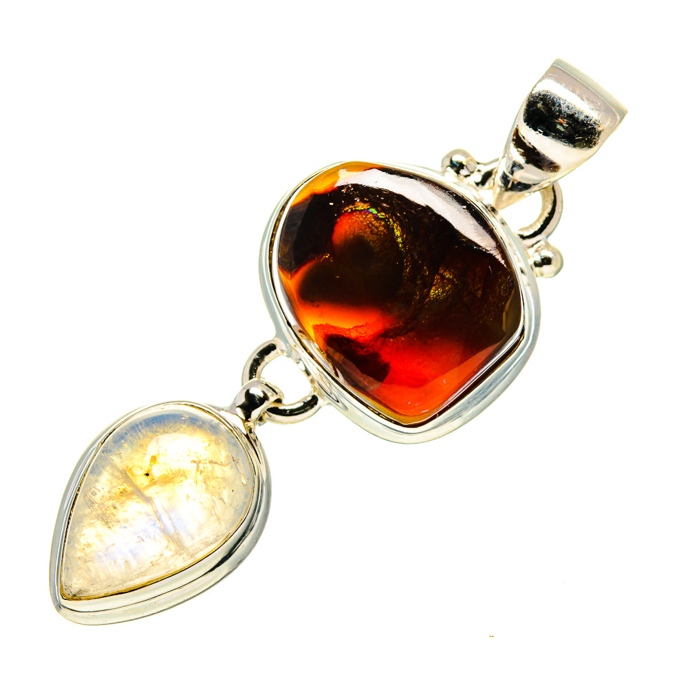 Mexican Fire Agate Pendants handcrafted by Ana Silver Co - PD759439