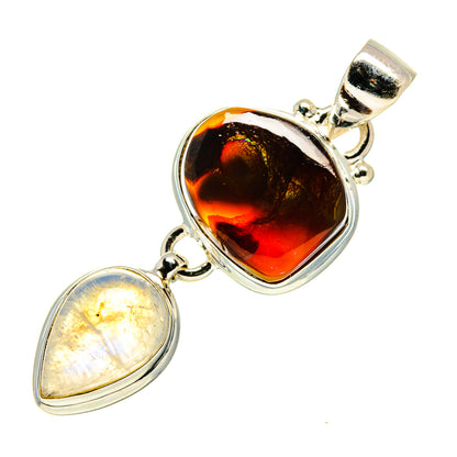 Mexican Fire Agate Pendants handcrafted by Ana Silver Co - PD759439