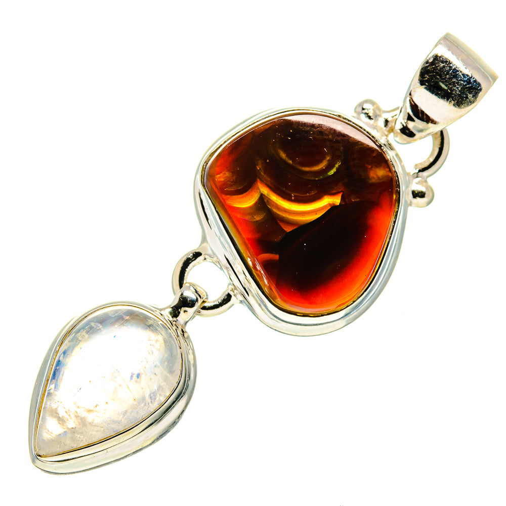 Mexican Fire Agate Pendants handcrafted by Ana Silver Co - PD759458