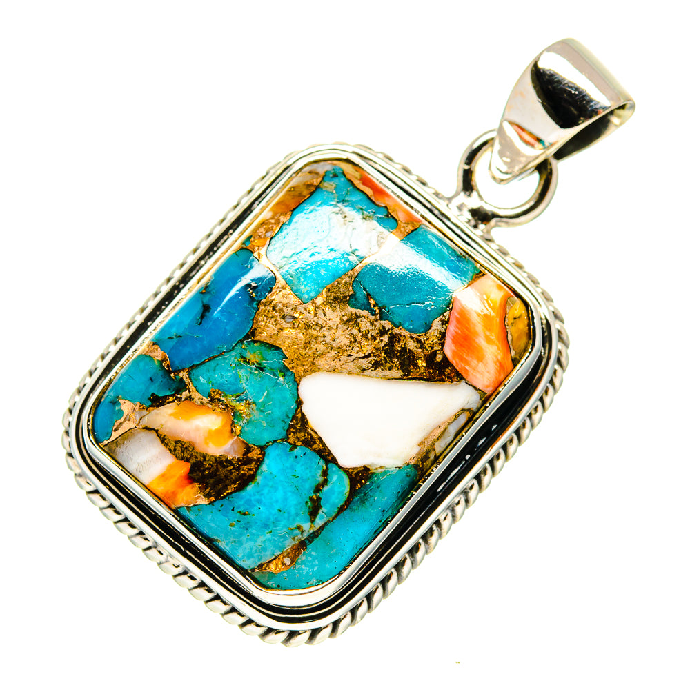 Spiny Oyster Turquoise Pendants handcrafted by Ana Silver Co - PD759459