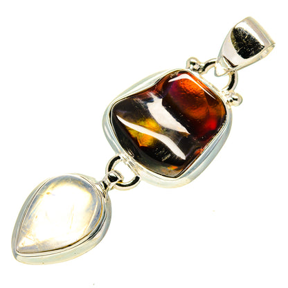 Mexican Fire Agate Pendants handcrafted by Ana Silver Co - PD759493