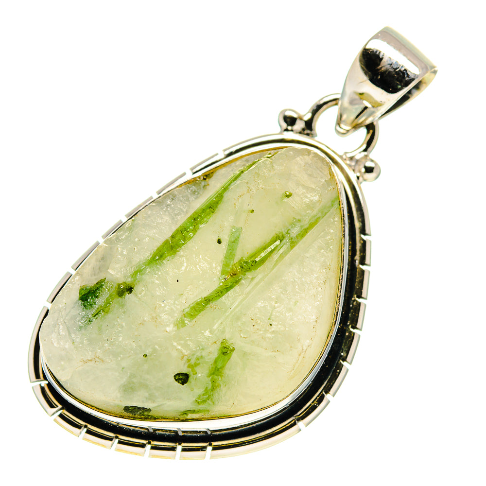 Green Tourmaline In Quartz Pendants handcrafted by Ana Silver Co - PD759500