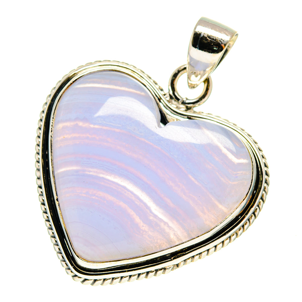 Blue Lace Agate Pendants handcrafted by Ana Silver Co - PD759509