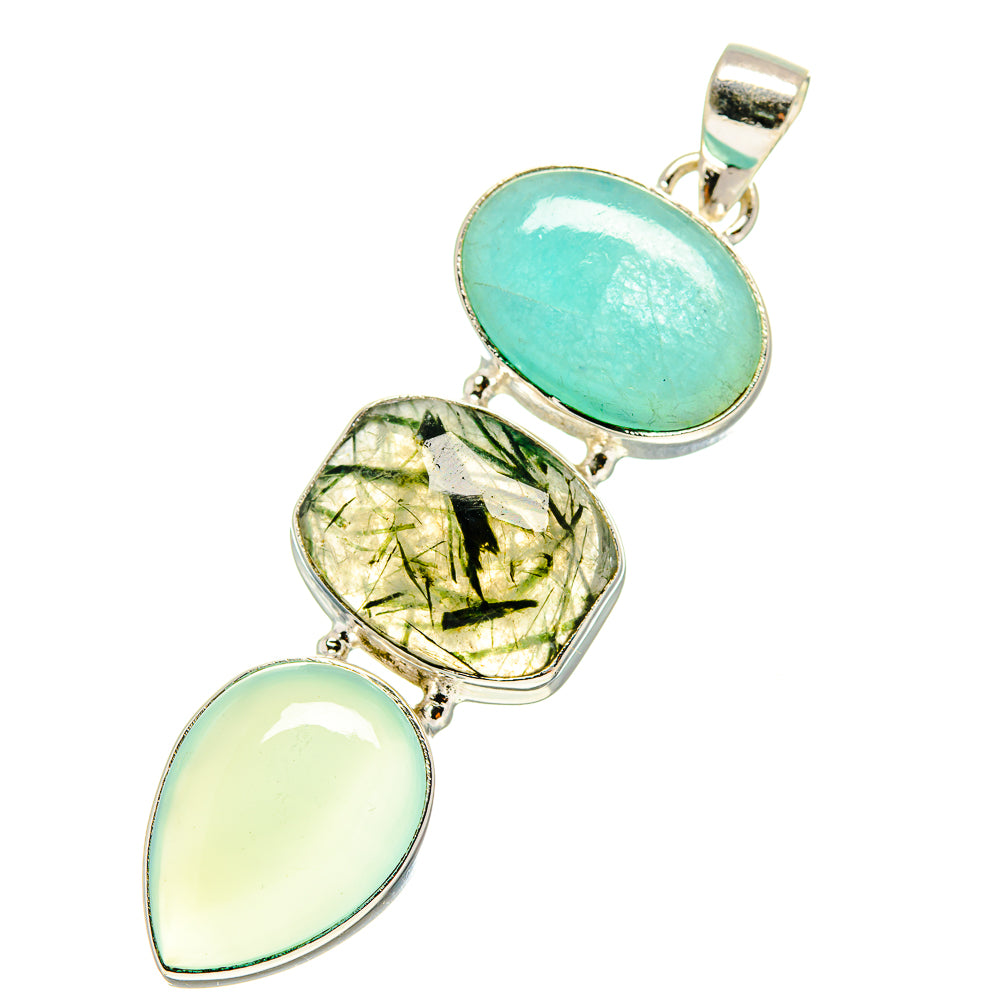 Aqua Chalcedony Pendants handcrafted by Ana Silver Co - PD759535
