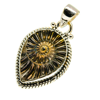 Pyrite Fossil Pendants handcrafted by Ana Silver Co - PD759564