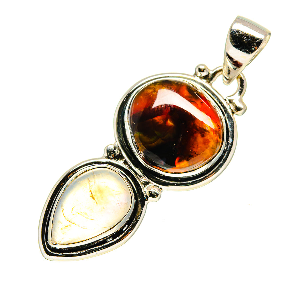 Mexican Fire Agate Pendants handcrafted by Ana Silver Co - PD759566