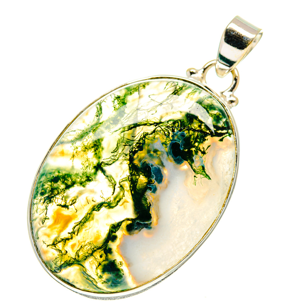 Green Moss Agate Pendants handcrafted by Ana Silver Co - PD759899
