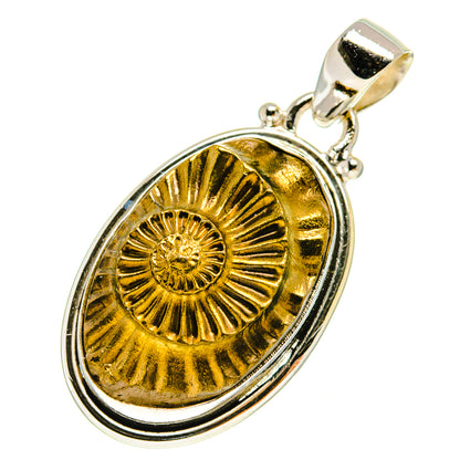 Pyrite Fossil Pendants handcrafted by Ana Silver Co - PD759925