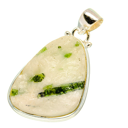 Green Tourmaline In Quartz Pendants handcrafted by Ana Silver Co - PD759943