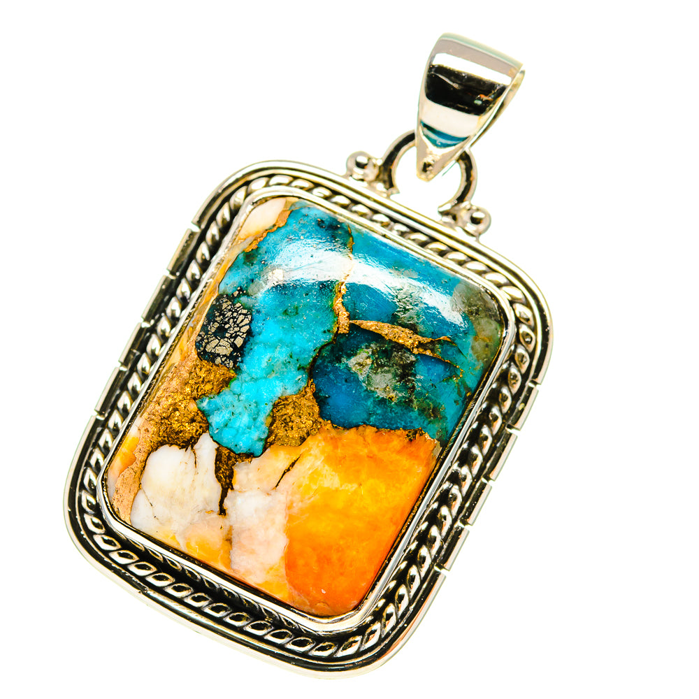 Blue Copper Composite Turquoise Pendants handcrafted by Ana Silver Co - PD759947