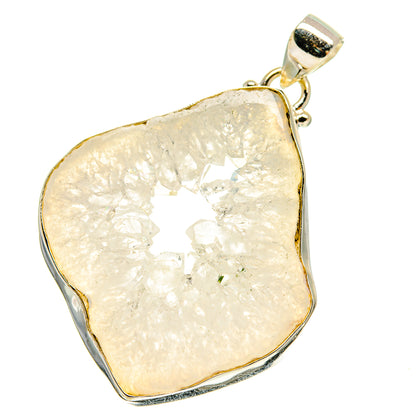 White Geode Slice Pendants handcrafted by Ana Silver Co - PD759948