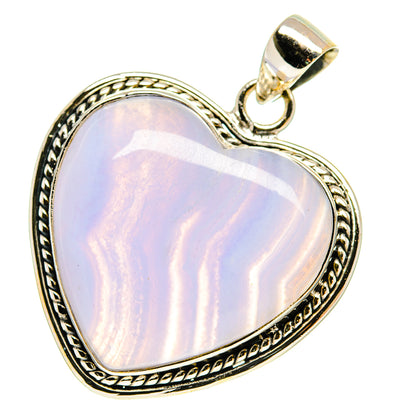 Blue Lace Agate Pendants handcrafted by Ana Silver Co - PD759951