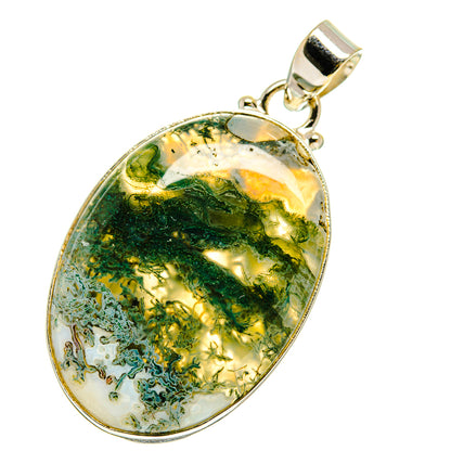 Green Moss Agate Pendants handcrafted by Ana Silver Co - PD759953