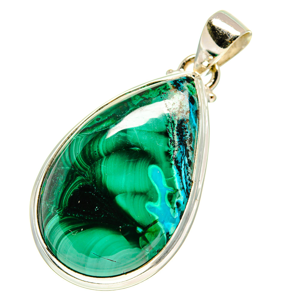 Malachite In Chrysocolla Pendants handcrafted by Ana Silver Co - PD759954