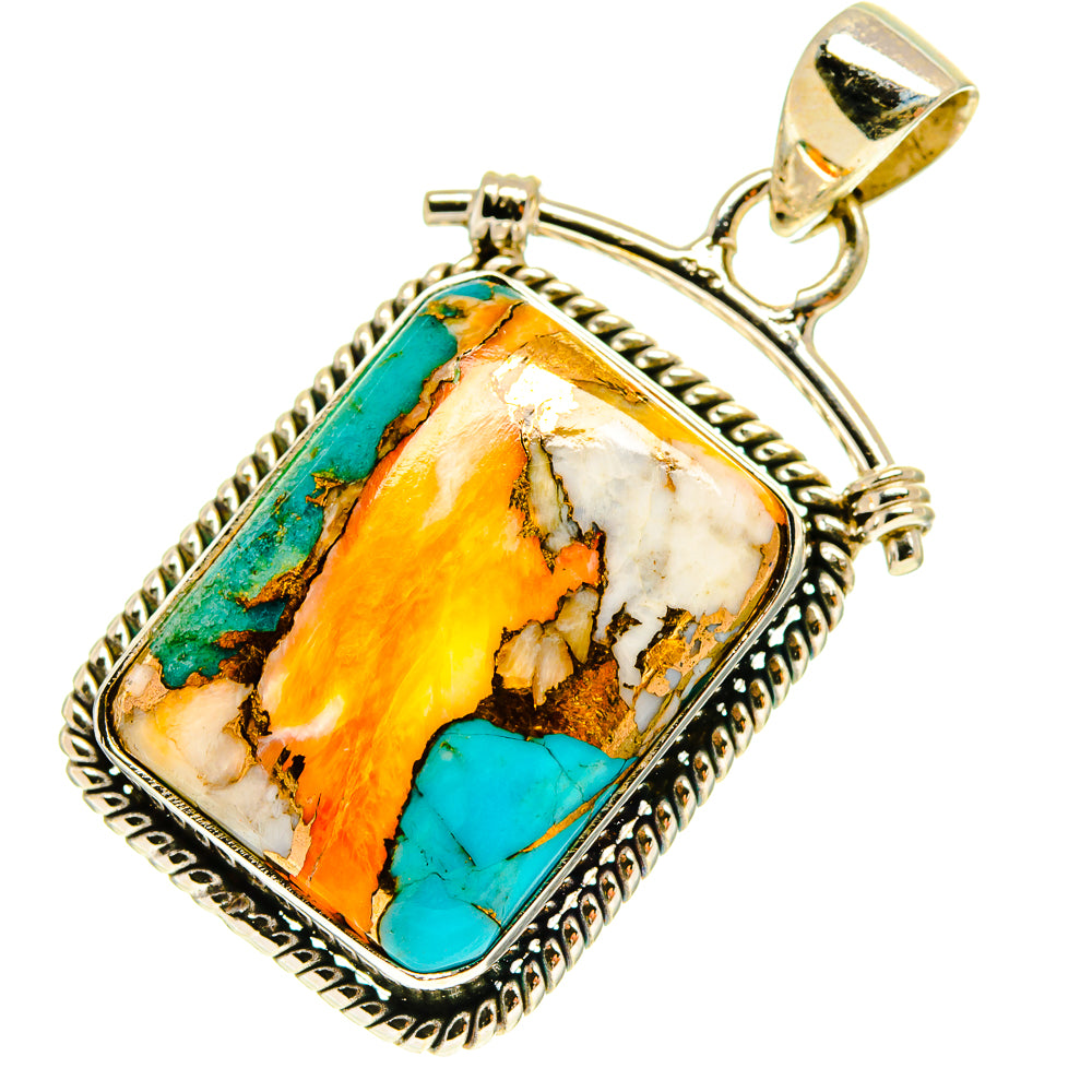 Blue Copper Composite Turquoise Pendants handcrafted by Ana Silver Co - PD760025