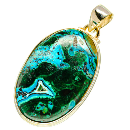 Malachite In Chrysocolla Pendants handcrafted by Ana Silver Co - PD760028