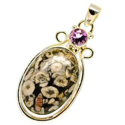 Crinoid Fossil Pendants handcrafted by Ana Silver Co - PD760037