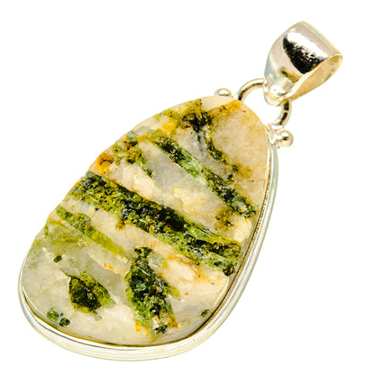Green Tourmaline In Quartz Pendants handcrafted by Ana Silver Co - PD760049