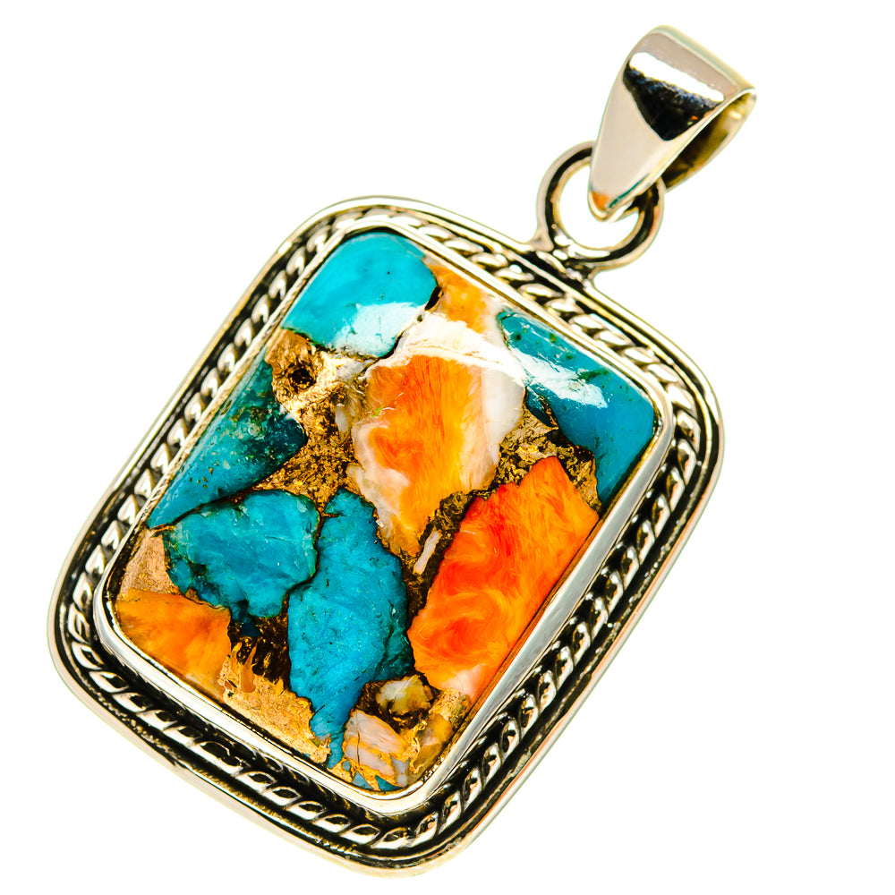 Blue Copper Composite Turquoise Pendants handcrafted by Ana Silver Co - PD760053