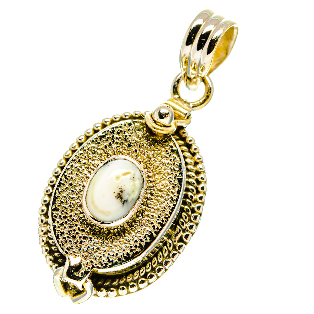 Oval 925 sterling silver gemstone pendant with white cabochon and textured bezel