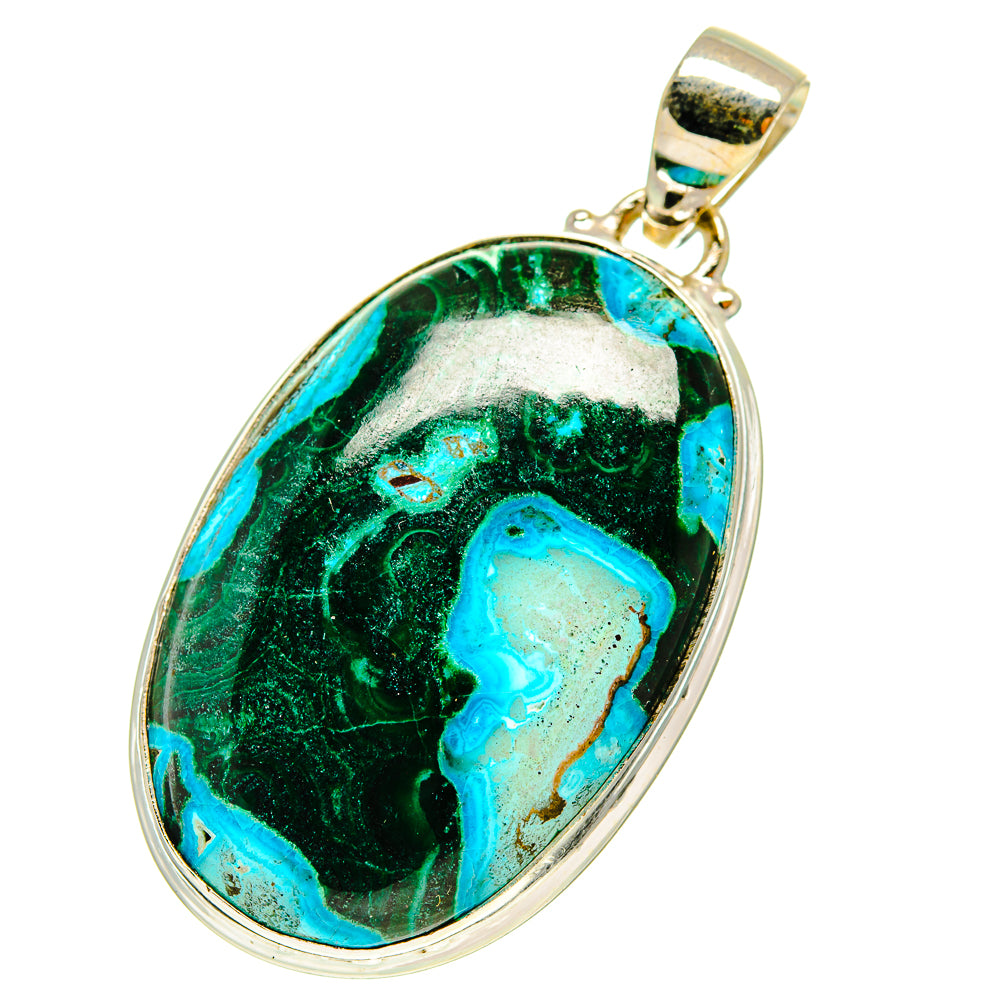 Malachite In Chrysocolla Pendants handcrafted by Ana Silver Co - PD760088