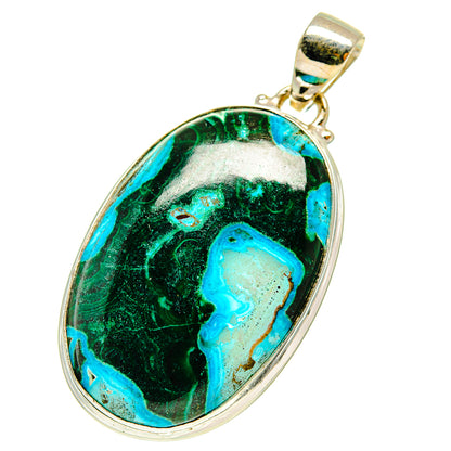 Malachite In Chrysocolla Pendants handcrafted by Ana Silver Co - PD760088
