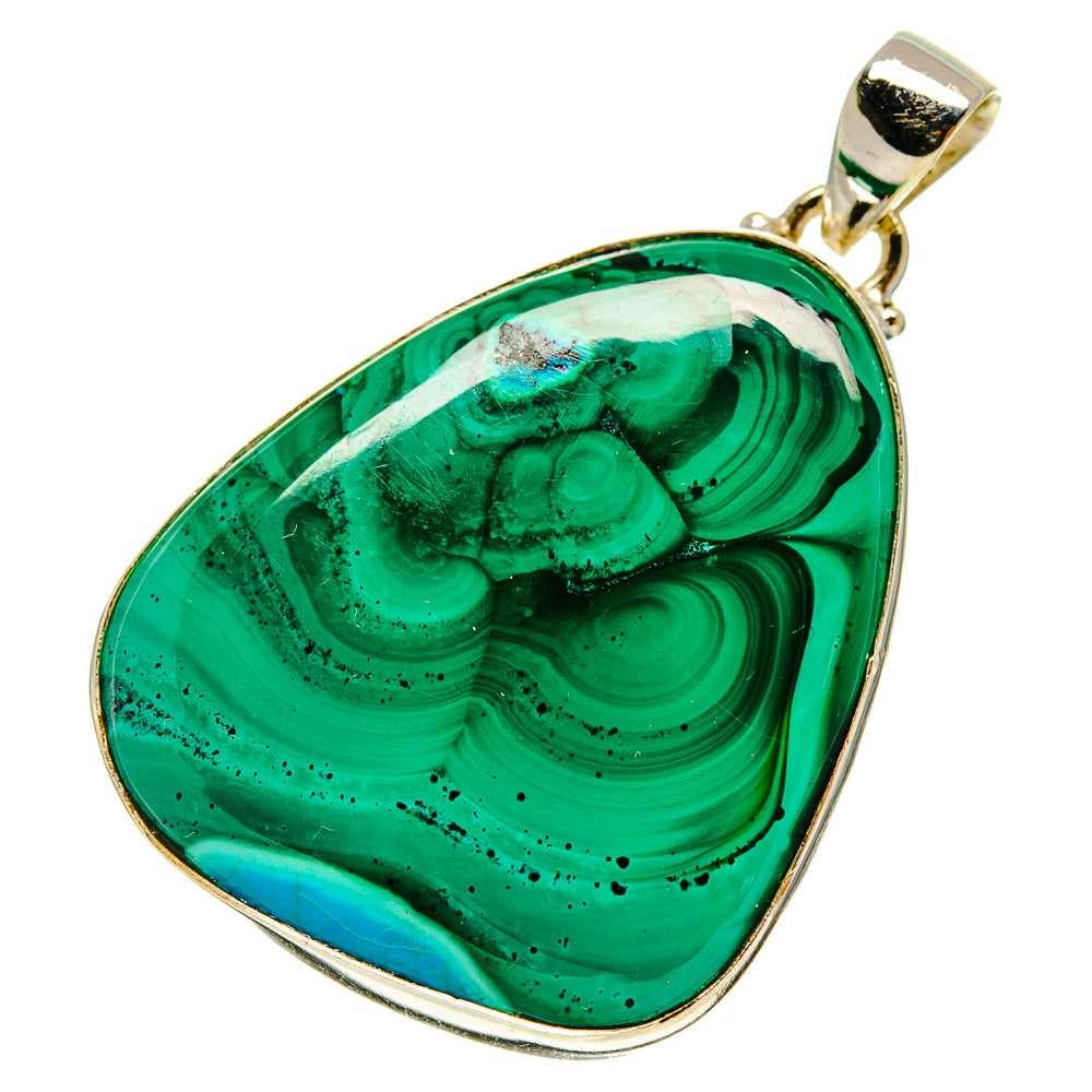 Malachite In Chrysocolla Pendants handcrafted by Ana Silver Co - PD760115