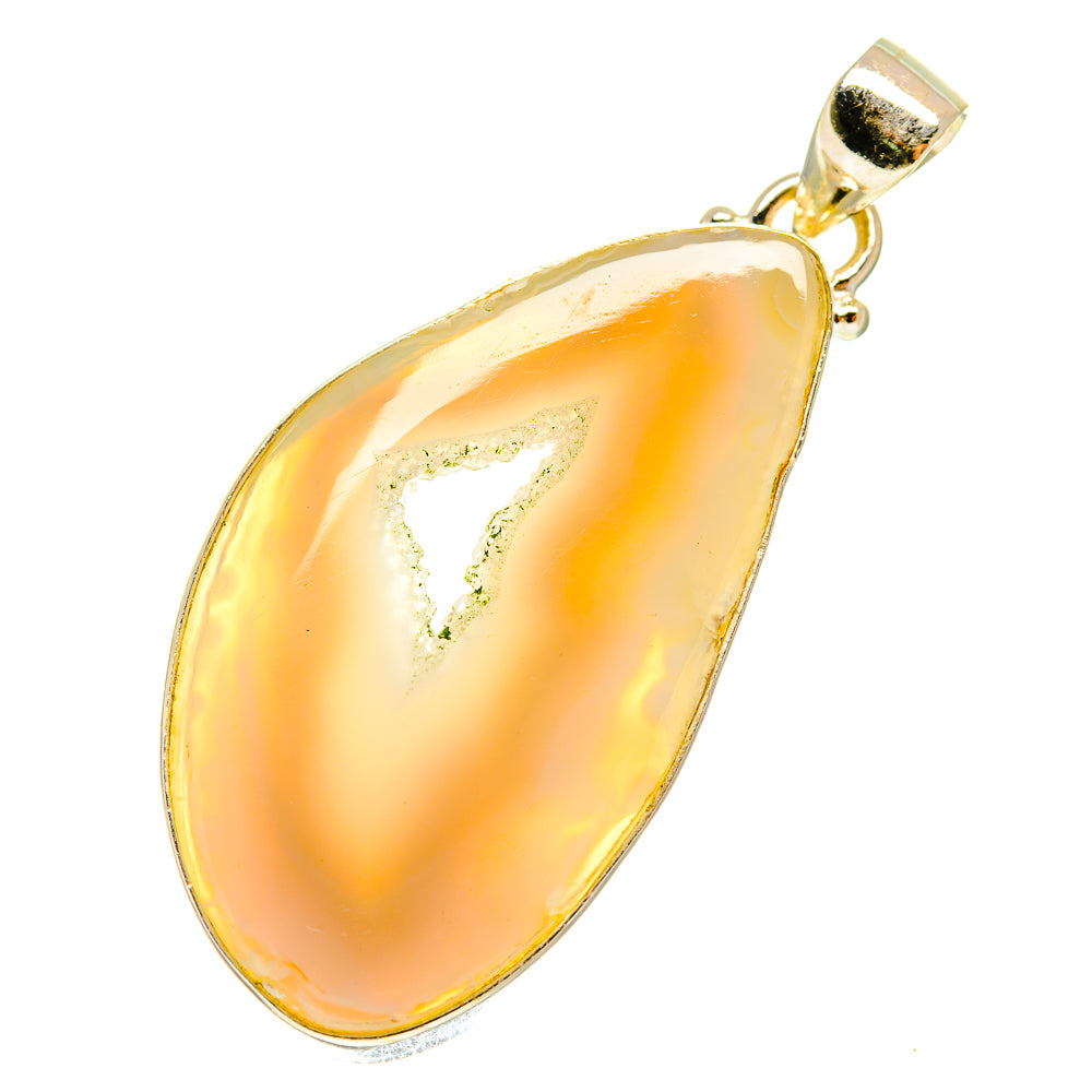 White Geode Slice Pendants handcrafted by Ana Silver Co - PD760188