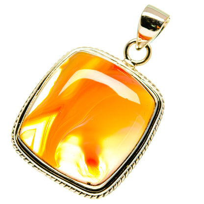Orange Botswana Agate Pendants handcrafted by Ana Silver Co - PD760199