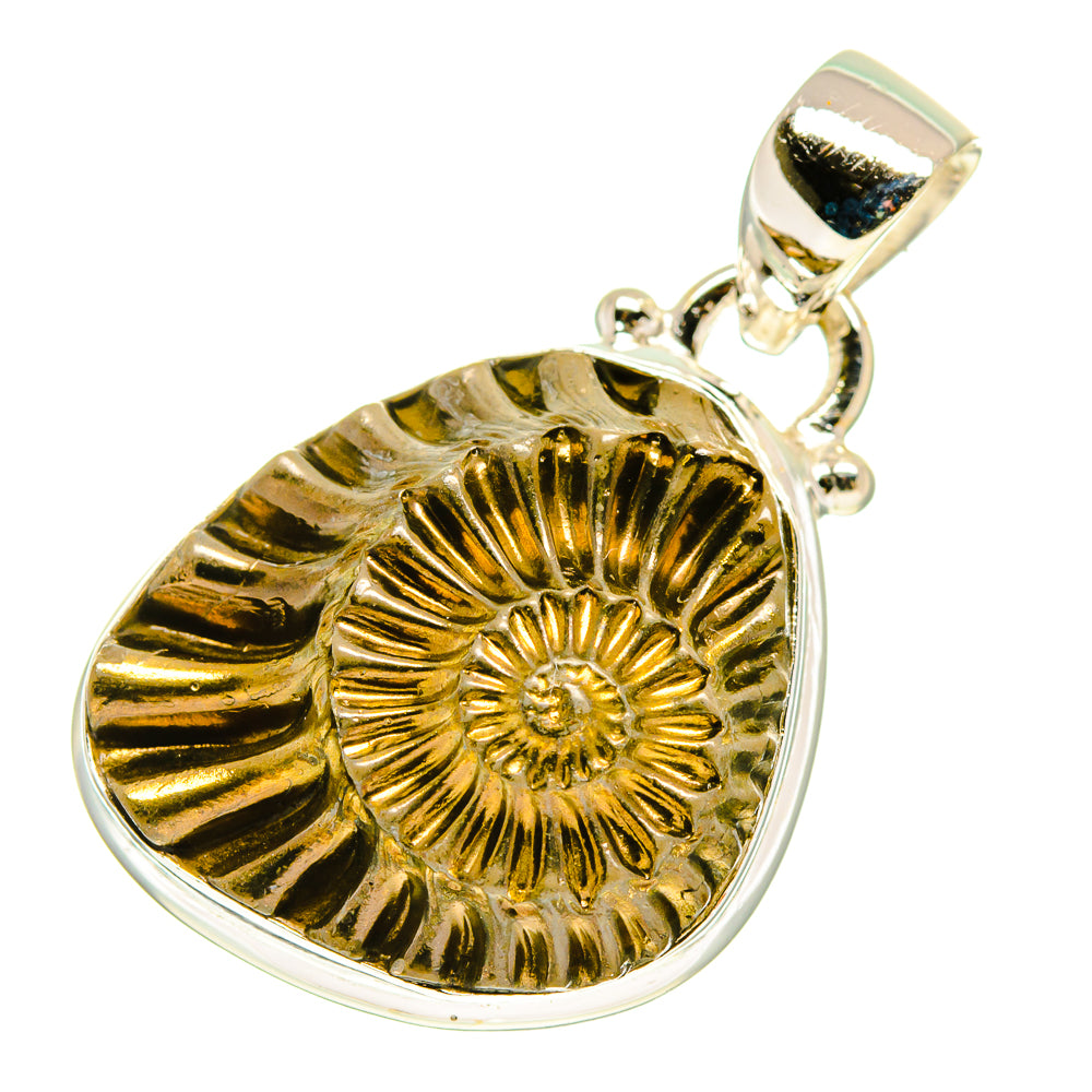 Pyrite Fossil Pendants handcrafted by Ana Silver Co - PD760203