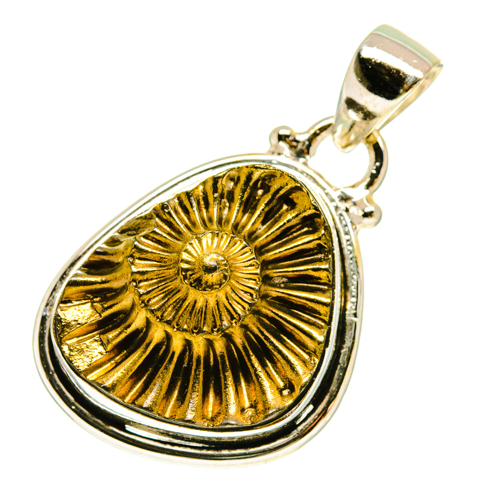 Pyrite Fossil Pendants handcrafted by Ana Silver Co - PD760218