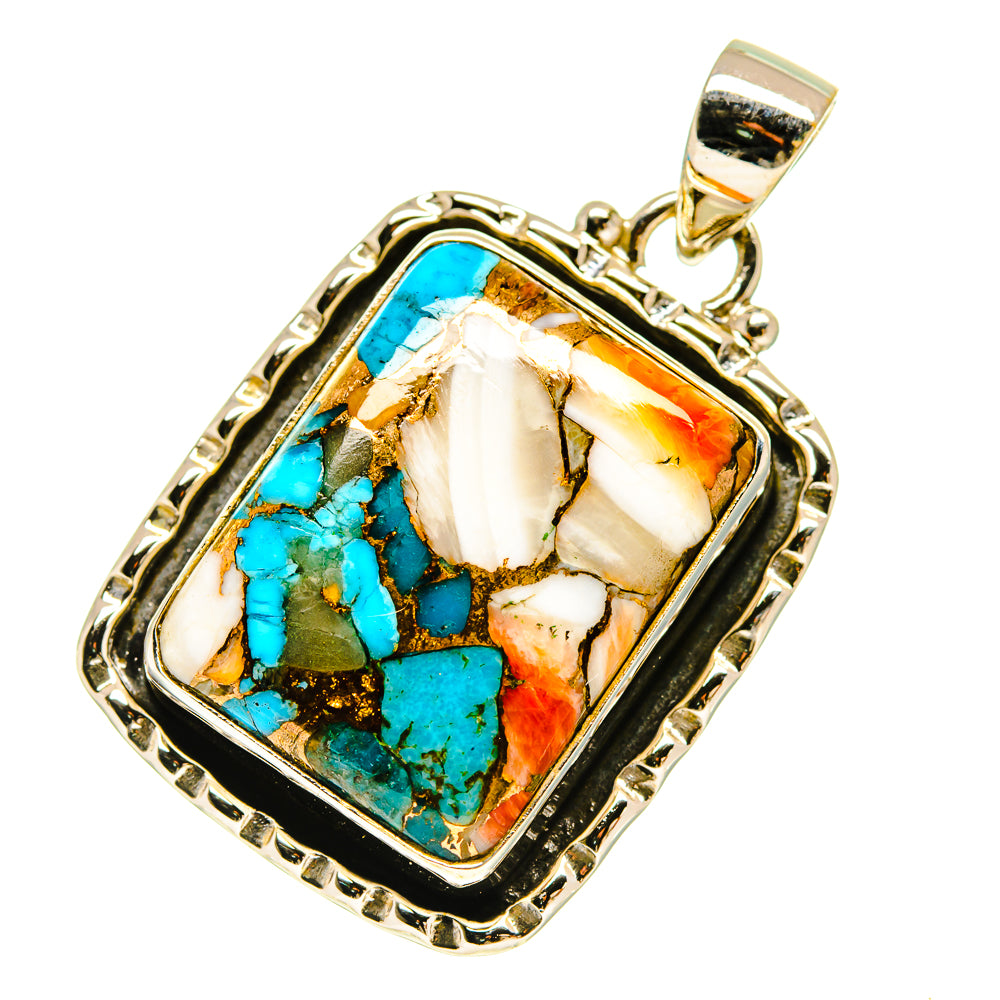 Blue Copper Composite Turquoise Pendants handcrafted by Ana Silver Co - PD760228