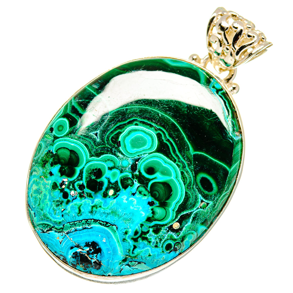Malachite In Chrysocolla Pendants handcrafted by Ana Silver Co - PD760233