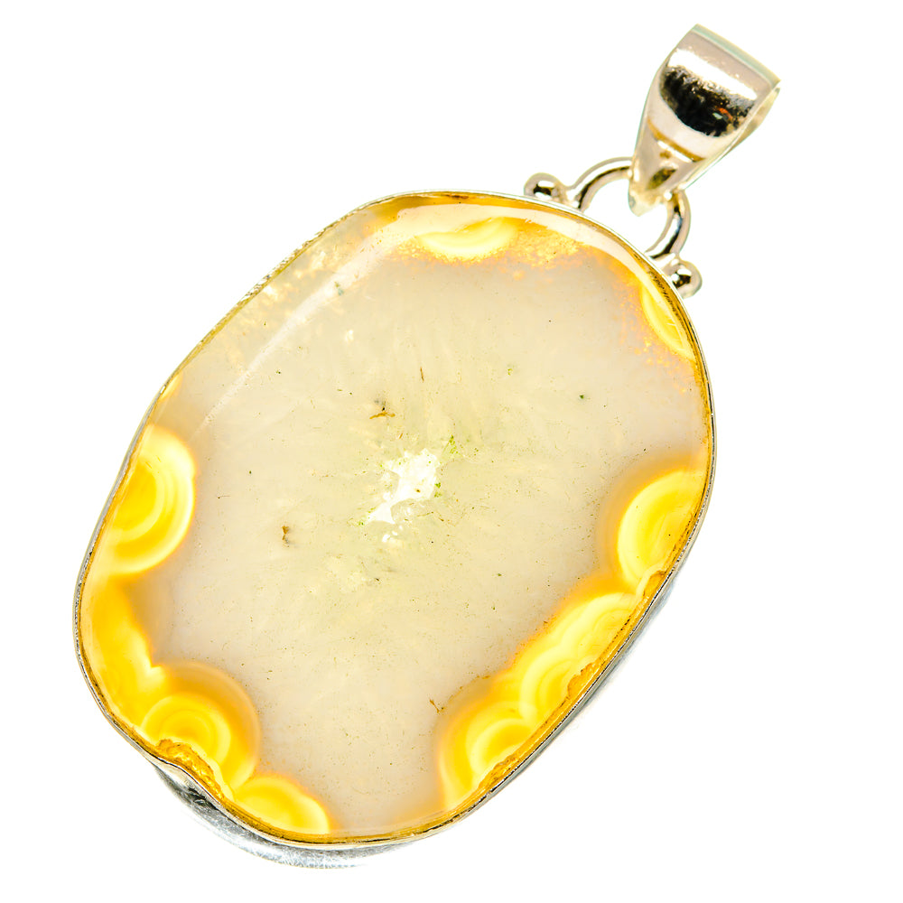 White Geode Slice Pendants handcrafted by Ana Silver Co - PD760236