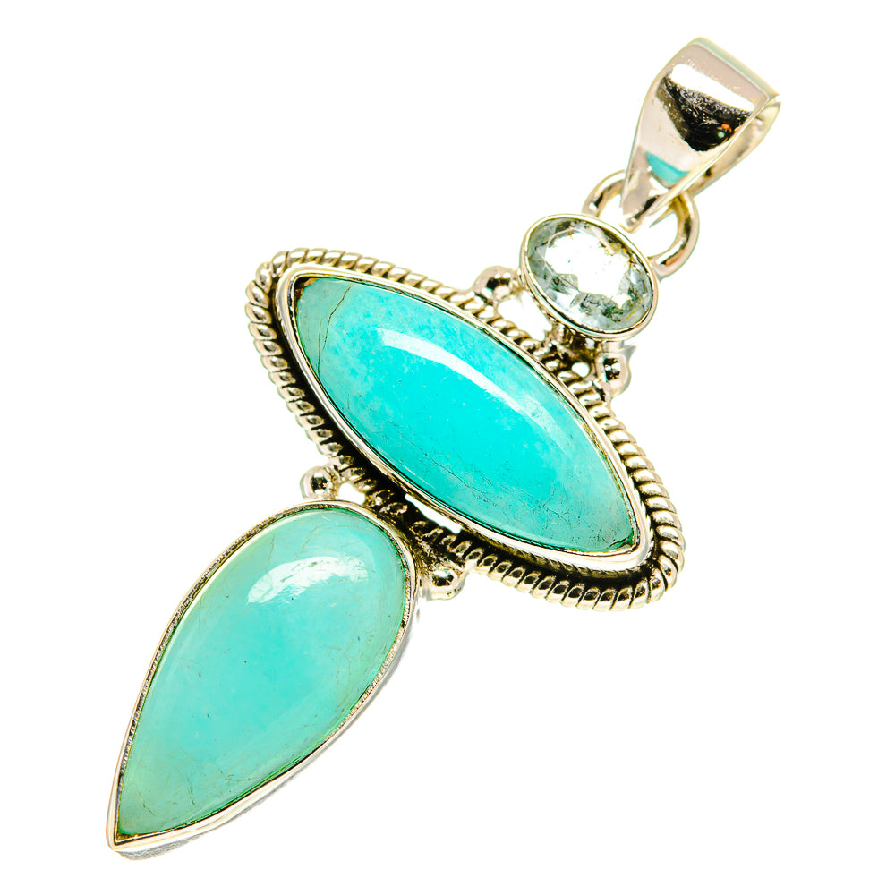 Peruvian Amazonite Pendants handcrafted by Ana Silver Co - PD760264