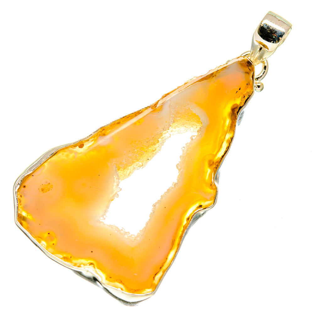 White Geode Slice Pendants handcrafted by Ana Silver Co - PD760273