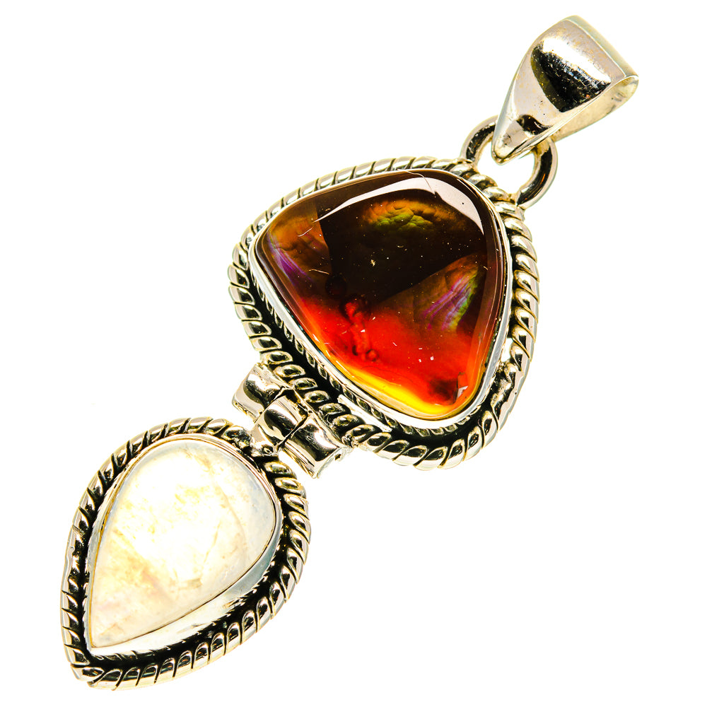 Mexican Fire Agate Pendants handcrafted by Ana Silver Co - PD760280