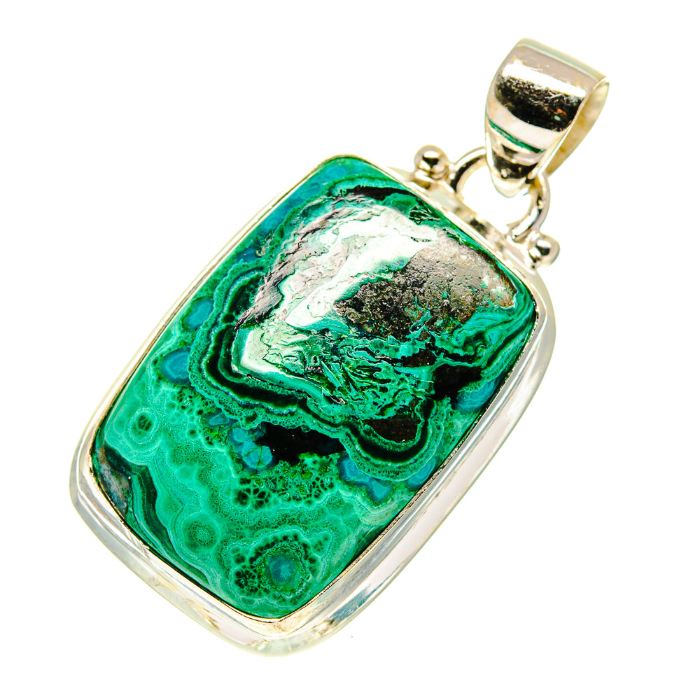 Malachite In Chrysocolla Pendants handcrafted by Ana Silver Co - PD760289