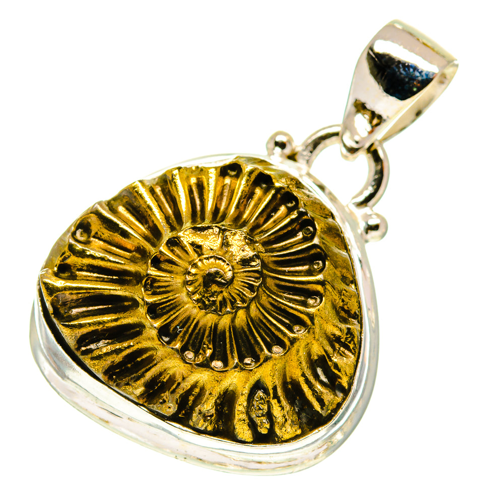 Pyrite Fossil Pendants handcrafted by Ana Silver Co - PD760309