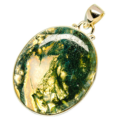 Green Moss Agate Pendants handcrafted by Ana Silver Co - PD760338