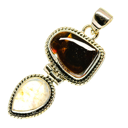Mexican Fire Agate Pendants handcrafted by Ana Silver Co - PD760365