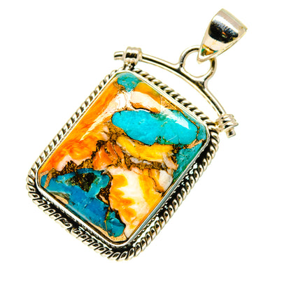 Blue Copper Composite Turquoise Pendants handcrafted by Ana Silver Co - PD760413